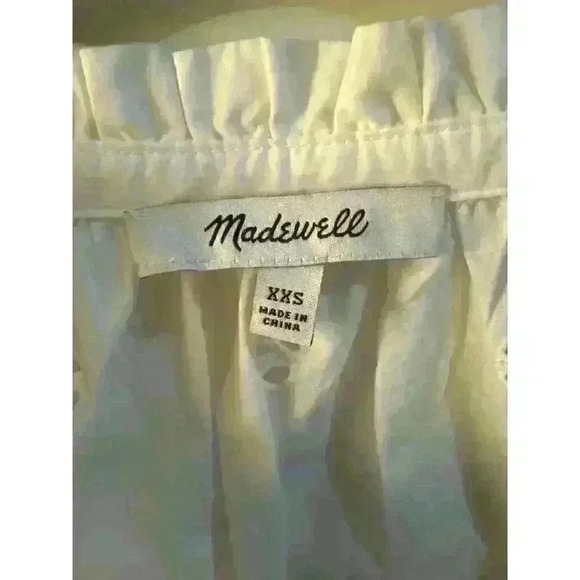 Women's Madewell Eyelet Popover White Top Size XXS - Picture 5 of 5
